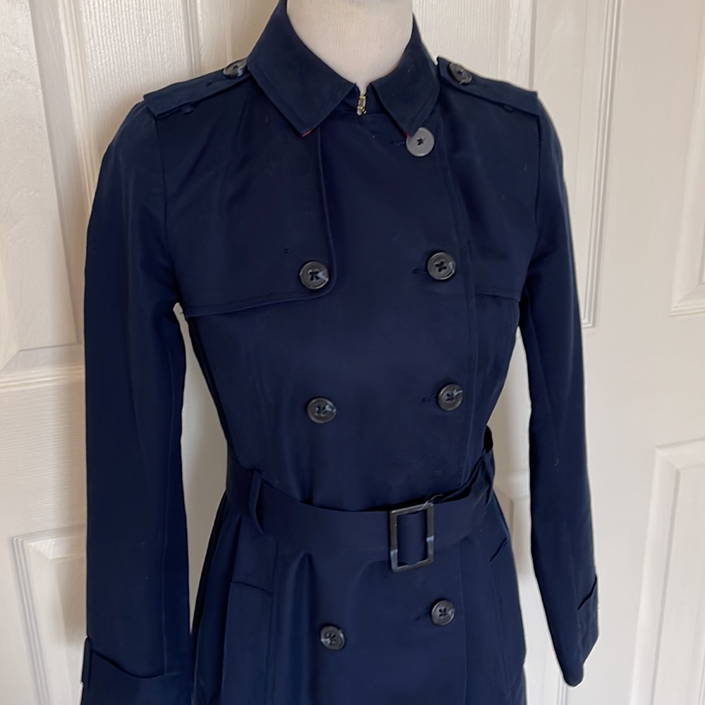 Navy trench coat xs